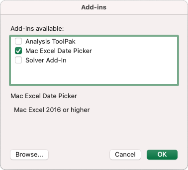 excel for mac 2011 add ins